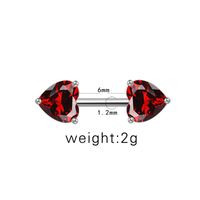 1 Piece Casual Simple Style Animal Heart Shape Inlay Stainless Steel Copper Rhinestones Zircon White Gold Plated Cartilage Earrings sku image 3