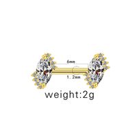 1 Piece Casual Simple Style Animal Heart Shape Inlay Stainless Steel Copper Rhinestones Zircon White Gold Plated Cartilage Earrings sku image 14