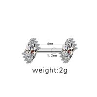 1 Piece Casual Simple Style Animal Heart Shape Inlay Stainless Steel Copper Rhinestones Zircon White Gold Plated Cartilage Earrings main image 4