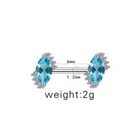 1 Piece Casual Simple Style Animal Heart Shape Inlay Stainless Steel Copper Rhinestones Zircon White Gold Plated Cartilage Earrings sku image 7