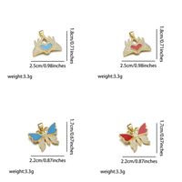Simple Style Heart Shape Butterfly Bird Copper Inlay Rhinestones 18k Gold Plated Charms main image 3