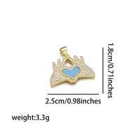 Simple Style Heart Shape Butterfly Bird Copper Inlay Rhinestones 18k Gold Plated Charms sku image 7