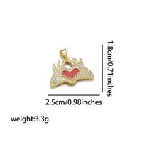 Simple Style Heart Shape Butterfly Bird Copper Inlay Rhinestones 18k Gold Plated Charms sku image 8