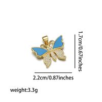 Style Simple Forme De Cœur Papillon Oiseau Le Cuivre Incruster Strass Plaqué Or 18k Charmes sku image 5