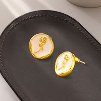 Simple Style Round Copper Gold Plated Ear Clips Ear Studs 1 Pair sku image 7