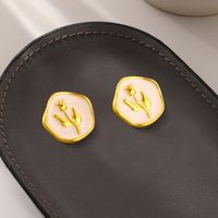 Simple Style Round Copper Gold Plated Ear Clips Ear Studs 1 Pair sku image 8