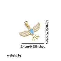 Simple Style Heart Shape Butterfly Bird Copper Inlay Rhinestones 18k Gold Plated Charms sku image 1
