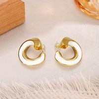 Simple Style Round Copper Gold Plated Ear Clips Ear Studs 1 Pair sku image 11