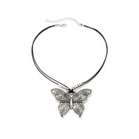 Vintage-stil Schmetterling Legierung Zinklegierung Frau Halskette Mit Anhänger sku image 5