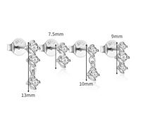 1 Set Simple Style Geometric Solid Color Plating Inlay Sterling Silver Zircon Ear Studs main image 2