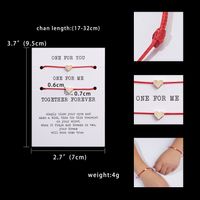 Simple Style Heart Shape Alloy Rope Valentine's Day Unisex Bracelets main image 2