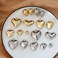 10 Pcs/package Simple Style Heart Shape Resin Plating Jewelry Accessories main image 1