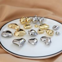 10 Pcs/package Simple Style Heart Shape Resin Plating Jewelry Accessories main image 2