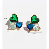 1 Pair Sweet Heart Shape Plating Inlay Brass Zircon Ear Studs main image 2