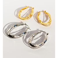 1 Pair Simple Style Geometric Solid Color Plating Brass Hoop Earrings main image 1
