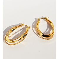 1 Pair Simple Style Geometric Solid Color Plating Brass Hoop Earrings main image 4
