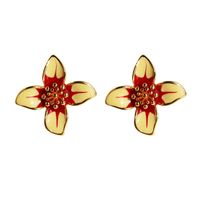 1 Pair Cute Sweet Geometric Flower Plating Brass Ear Studs main image 5