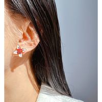1 Pair Cute Sweet Geometric Flower Plating Brass Ear Studs main image 4