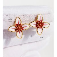 1 Pair Cute Sweet Geometric Flower Plating Brass Ear Studs main image 2