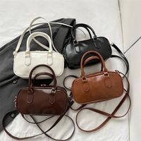 Women's Pu Leather Solid Color Elegant Oval Zipper Handbag main image 6