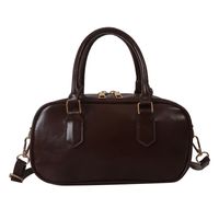 Women's Pu Leather Solid Color Elegant Oval Zipper Handbag sku image 4