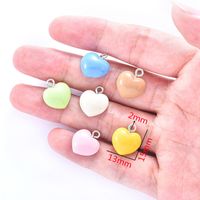 Simple Style Heart Shape Resin Plating Jewelry Accessories main image 5