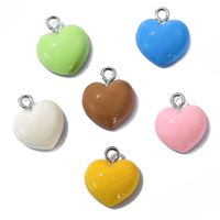 Simple Style Heart Shape Resin Plating Jewelry Accessories main image 4
