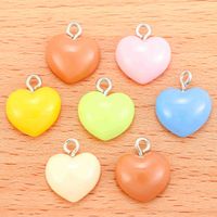 Simple Style Heart Shape Resin Plating Jewelry Accessories main image 1