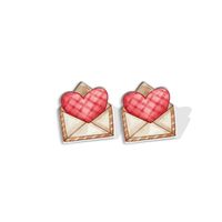 1 Pair Cute Cartoon Letter Heart Shape Epoxy Plastic Ear Studs main image 5