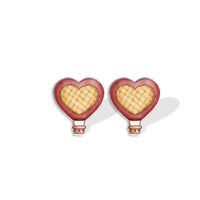 1 Pair Cute Cartoon Letter Heart Shape Epoxy Plastic Ear Studs main image 2