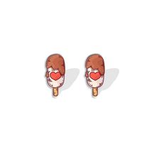 1 Pair Cute Cartoon Letter Heart Shape Epoxy Plastic Ear Studs sku image 10