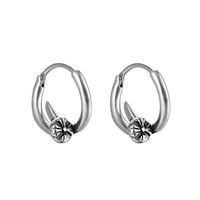 1 Piece Punk Geometric Solid Color Plating Stainless Steel Hoop Earrings main image 4