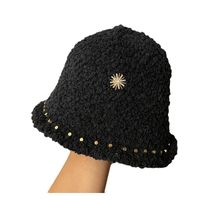 Women's Simple Style Solid Color Rivet Wide Eaves Bucket Hat main image 5