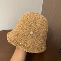 Women's Simple Style Solid Color Rivet Wide Eaves Bucket Hat main image 2