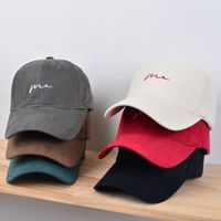 Unisex Vintage Style Simple Style Waves Embroidery Curved Eaves Baseball Cap main image 1