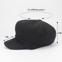 Women's Basic Solid Color Curved Eaves Beret Hat main image 3
