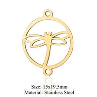 Simple Style Fox Dragonfly Elephant Stainless Steel Polishing Plating Gold Plated Jewelry Accessories main image 3