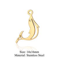 Simple Style Fox Dragonfly Elephant Stainless Steel Polishing Plating Gold Plated Jewelry Accessories sku image 14