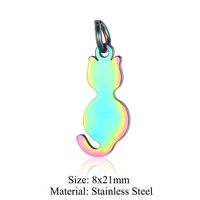 Simple Style Heart Shape Cat Stainless Steel Polishing Plating Jewelry Accessories sku image 21