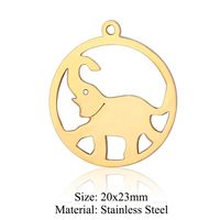 Simple Style Fox Dragonfly Elephant Stainless Steel Polishing Plating Gold Plated Jewelry Accessories sku image 18