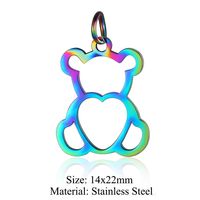 Simple Style Heart Shape Cat Stainless Steel Polishing Plating Jewelry Accessories sku image 24