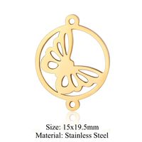 Simple Style Fox Dragonfly Elephant Stainless Steel Polishing Plating Gold Plated Jewelry Accessories sku image 23