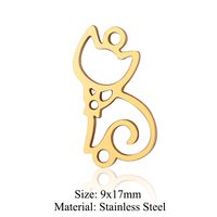Simple Style Fox Dragonfly Elephant Stainless Steel Polishing Plating Gold Plated Jewelry Accessories sku image 15