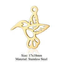 Simple Style Fox Dragonfly Elephant Stainless Steel Polishing Plating Gold Plated Jewelry Accessories sku image 12