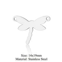 Simple Style Fox Dragonfly Elephant Stainless Steel Polishing Plating Gold Plated Jewelry Accessories sku image 4