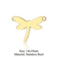 Simple Style Fox Dragonfly Elephant Stainless Steel Polishing Plating Gold Plated Jewelry Accessories sku image 16