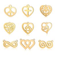 Simple Style Infinity Heart Shape Stainless Steel Polishing Plating 18k Gold Plated Jewelry Accessories main image 1