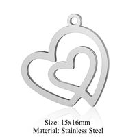 Simple Style Infinity Heart Shape Stainless Steel Polishing Plating 18k Gold Plated Jewelry Accessories sku image 4