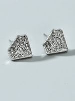 1 Pair Elegant Simple Style Diamonds Alloy Glass Gold Plated Ear Studs main image 1