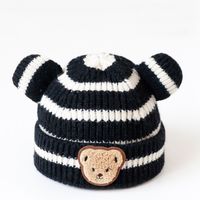 Children Unisex Cute Bear Jacquard Wool Cap sku image 1